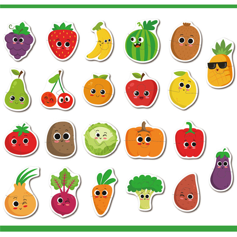 Animal Transportation Map and Fruit Vegetable Puzzle Toy